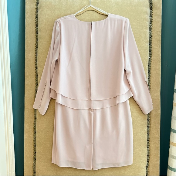 PATRA Plus Size Petite Pastel Georgette Cocktail Shift Dress - Picture 8 of 16